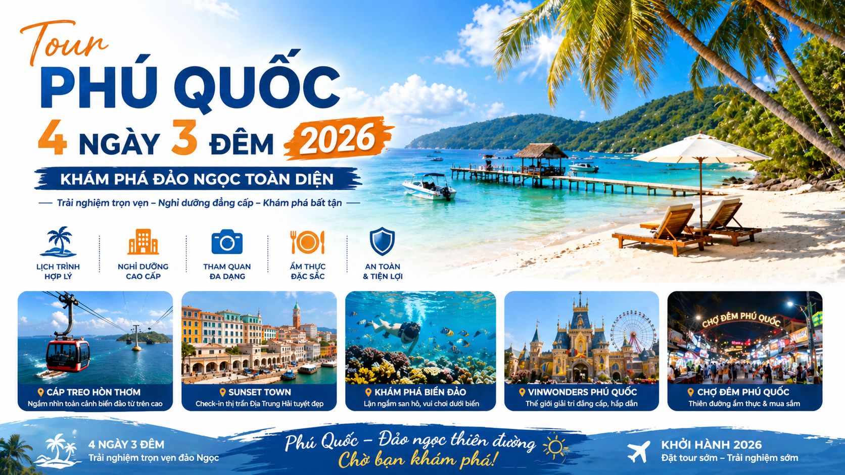 Tour Phú Quốc 4 Ngày 3 Đêm 2026: Hành Trình Khám Phá Đảo Ngọc Toàn Diện