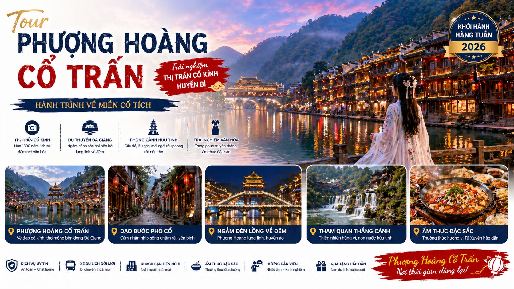 Tour Phượng Hoàng Cổ Trấn Trải Nghiệm Thị Trấn Cổ Kính Huyền Bí