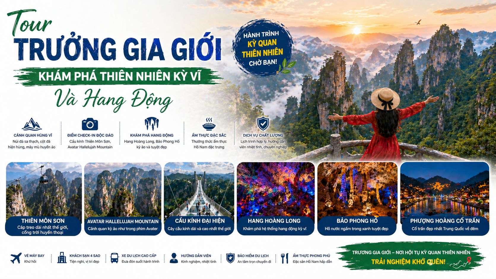 Tour Trương Gia Giới: Khám Phá Thiên Nhiên Kỳ Vĩ Và Hang Động