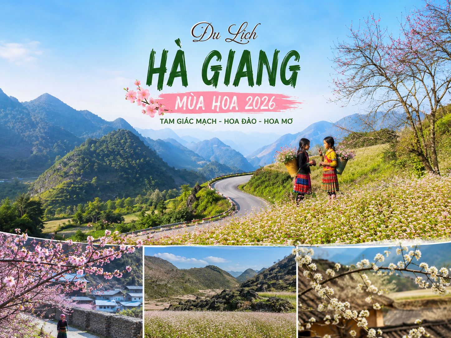 Du Lịch Hà Giang Mùa Hoa 2026 - Tam Giác Mạch - Hoa Đào - Hoa Mơ