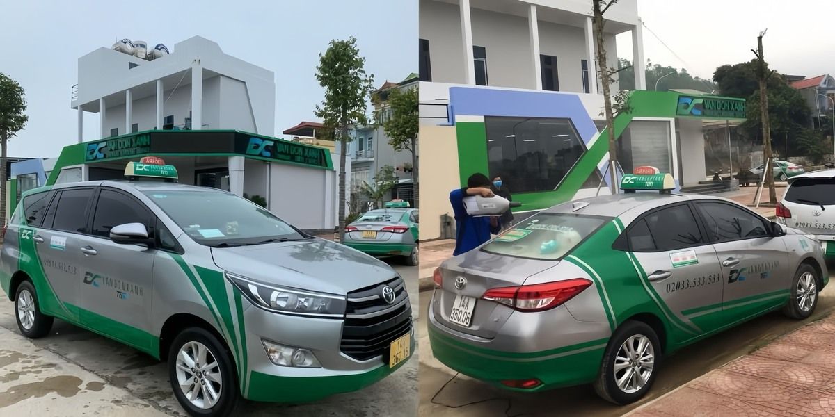 Taxi Vân Đồn Xanh đón khách tại trung tâm Hạ Long