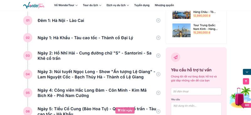 Lịch trình tour Lệ Giang tối ưu, chuyên nghiệp