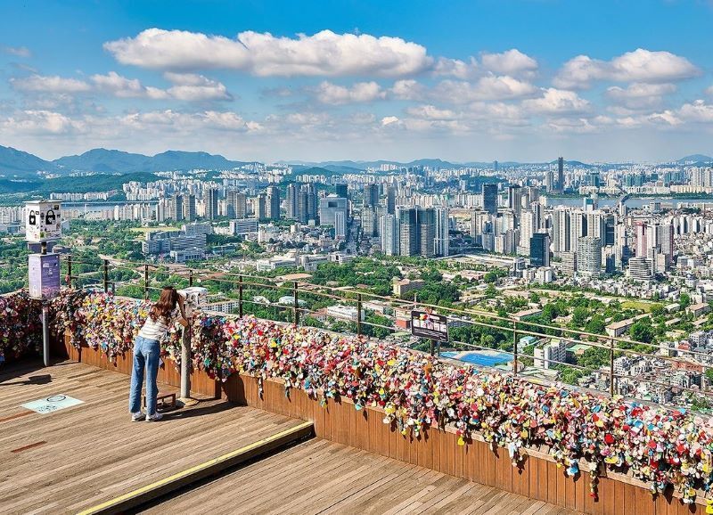 View toàn cảnh Seoul từ trên cao